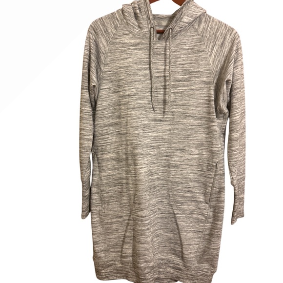 Off Delia Gray Hooded Keyhole Sleeve Dress - Size M - Picture 2 of 12